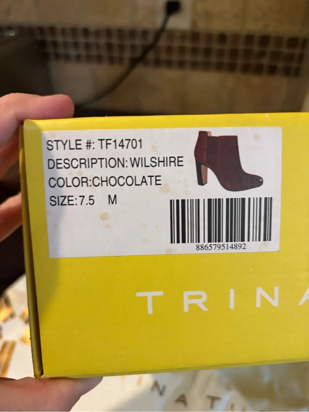 Trina Turk Brown Suede Croc-Accent Ankle Booties